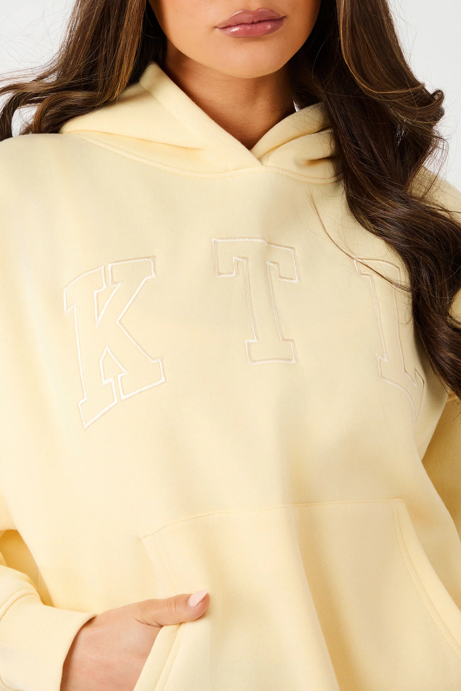Kaiia KTL Logo Oversized Hoodie Lemon Frosting - Image 2