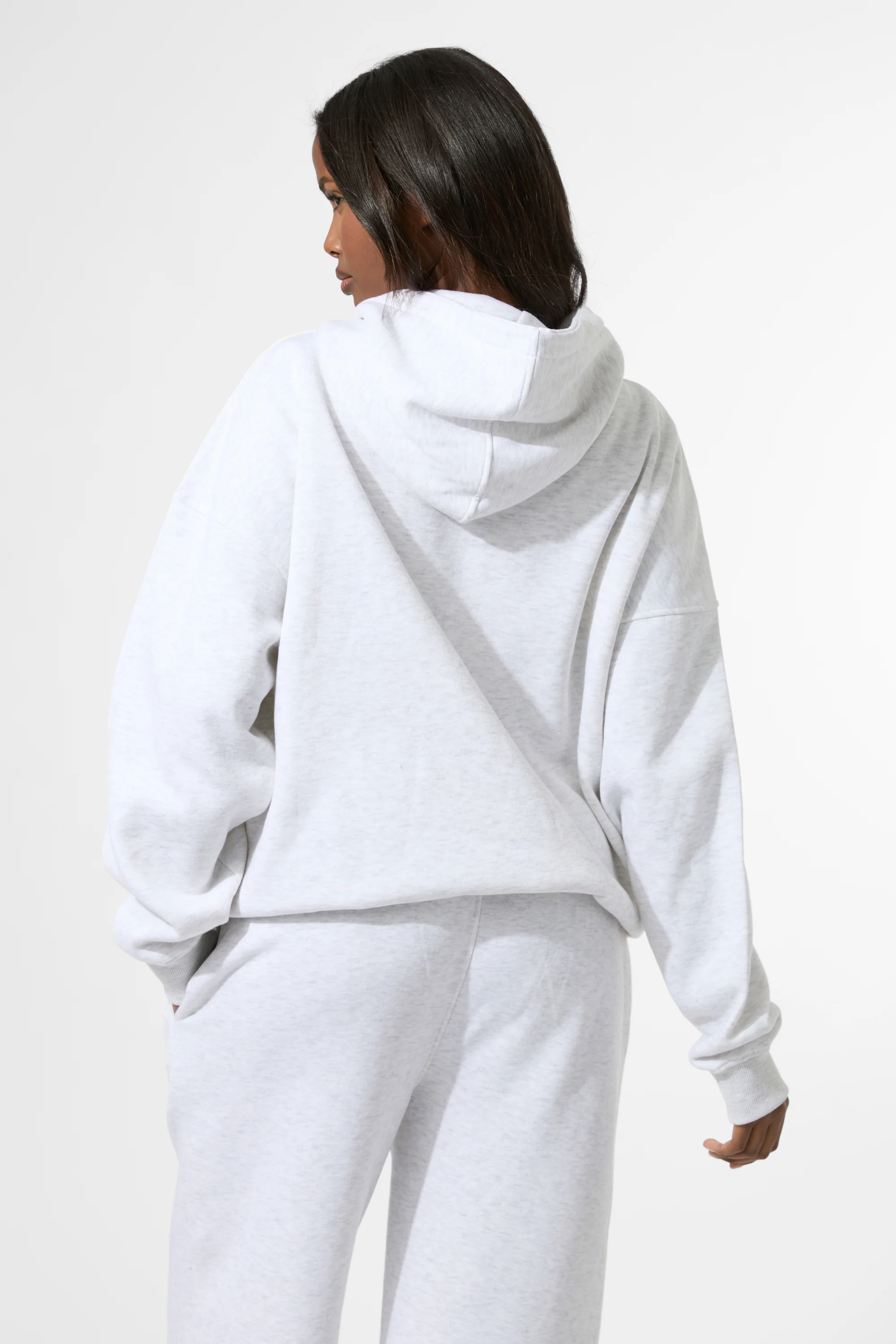 Kaiia KTL Logo Oversized Hoodie Light Grey Marl - Image 3