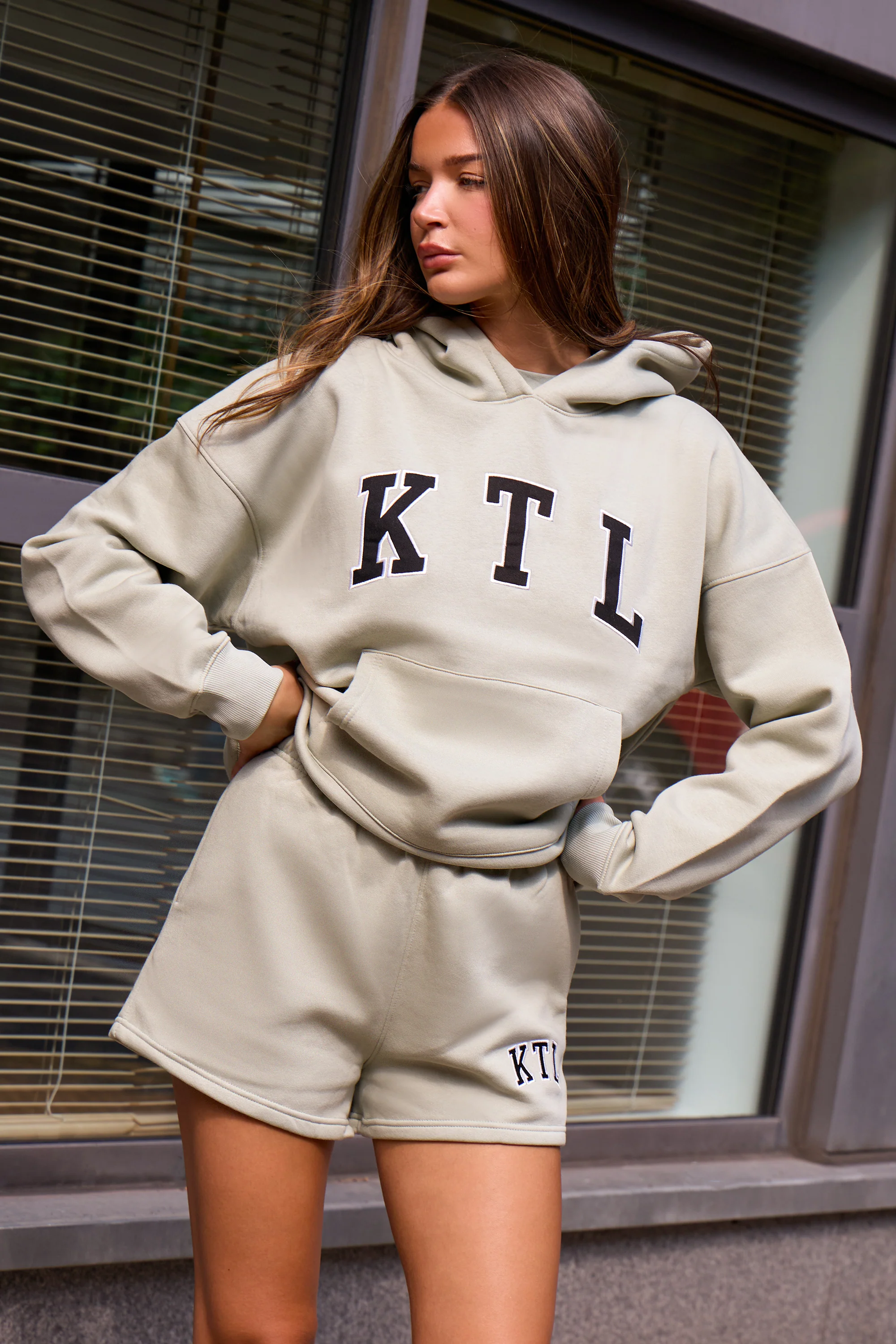 Kaiia KTL Logo Oversized Hoodie Sage - Image 6