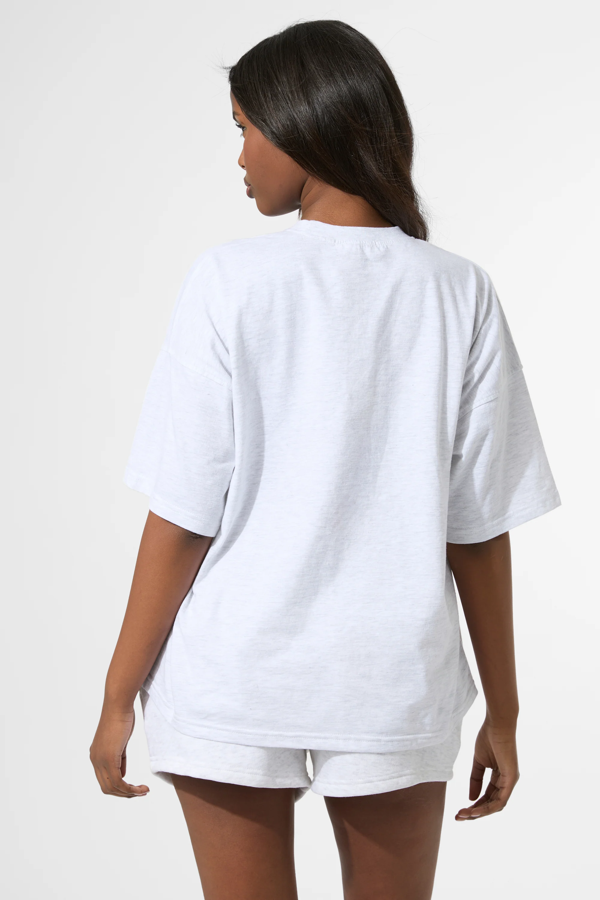 Kaiia KTL Logo Oversized T-Shirt Light Grey Marl - Image 5