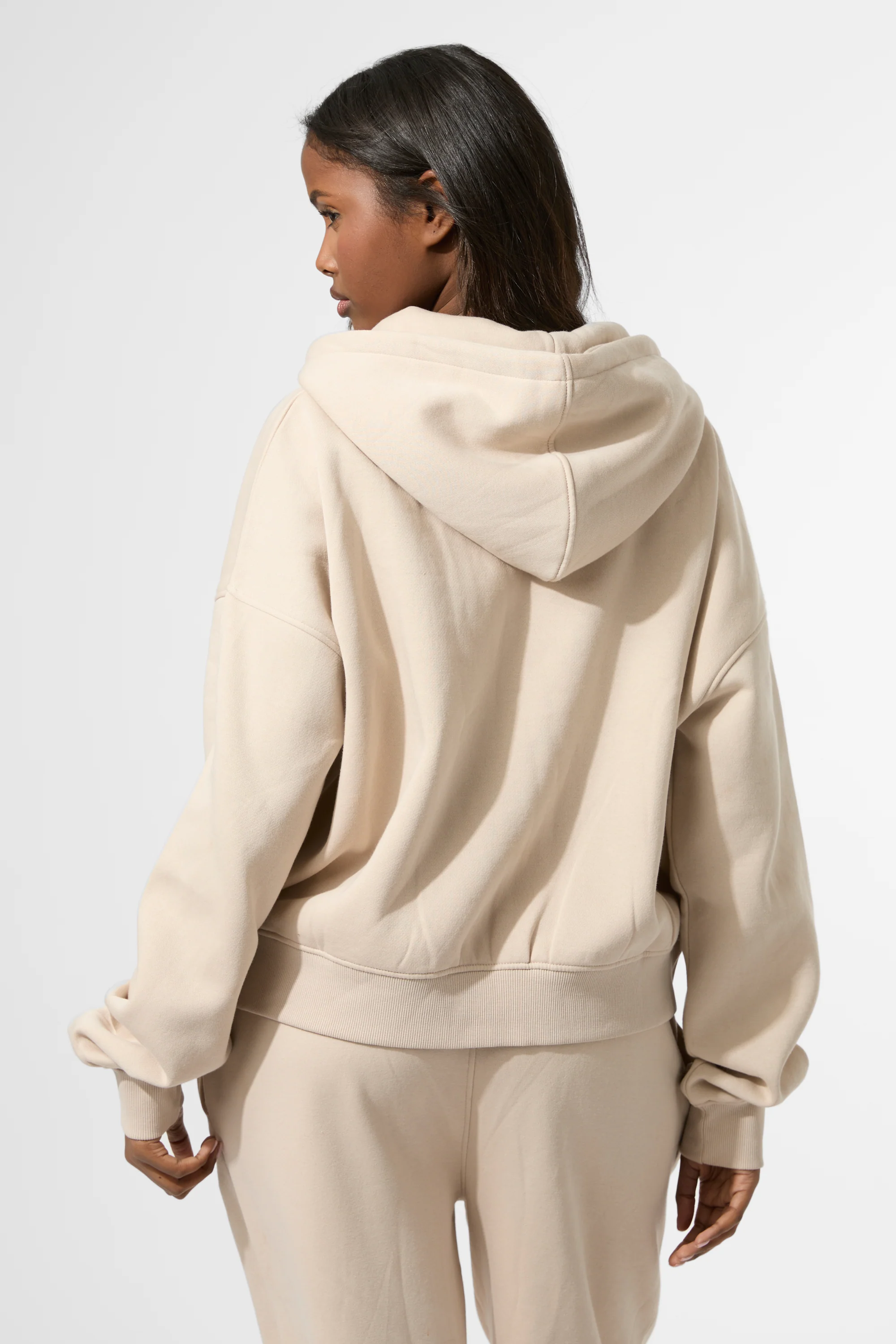 Kaiia KTL Logo Oversized Zip Up Hoodie Truffle - Image 3