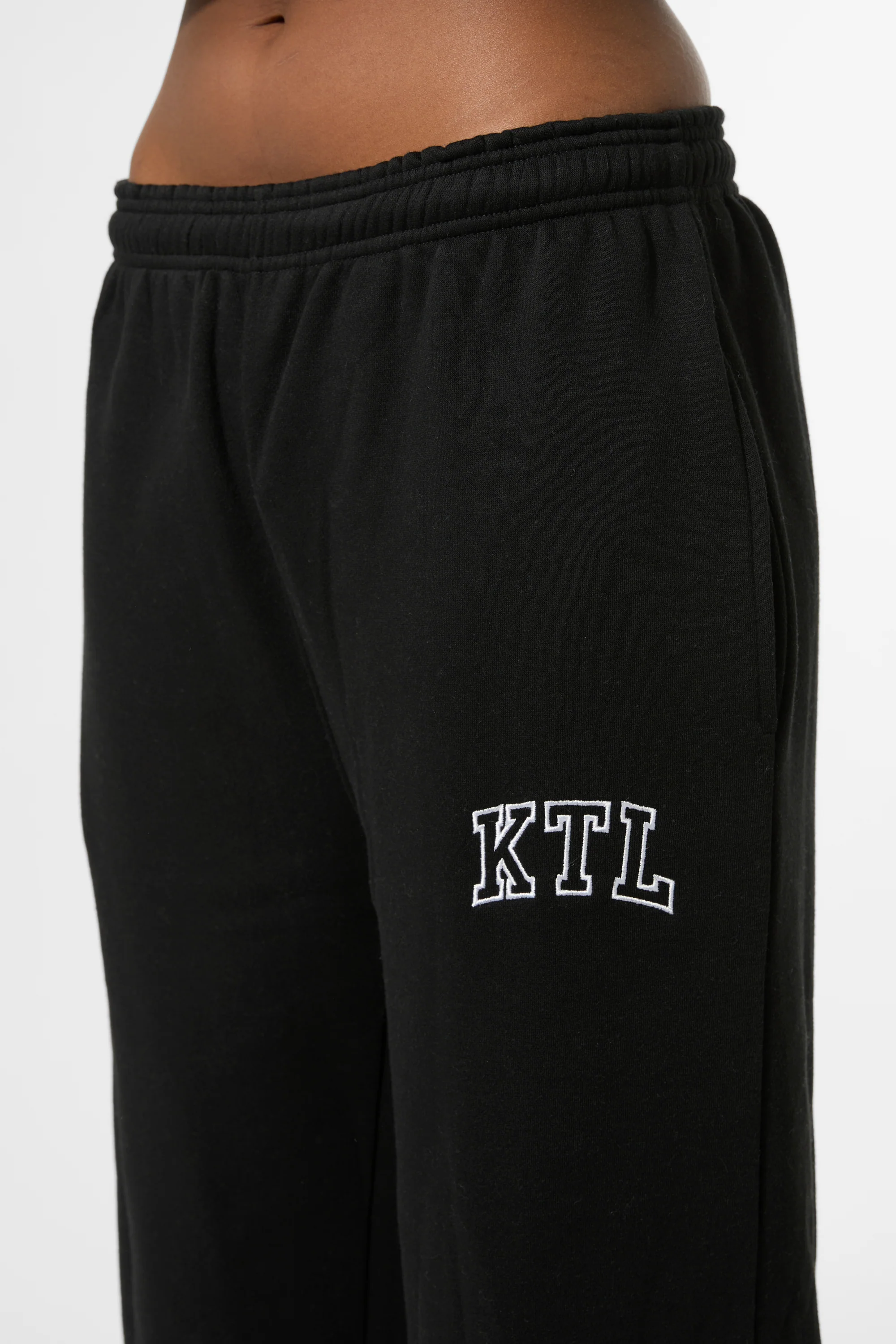 Kaiia KTL Logo Wide Leg Joggers Black - Image 3