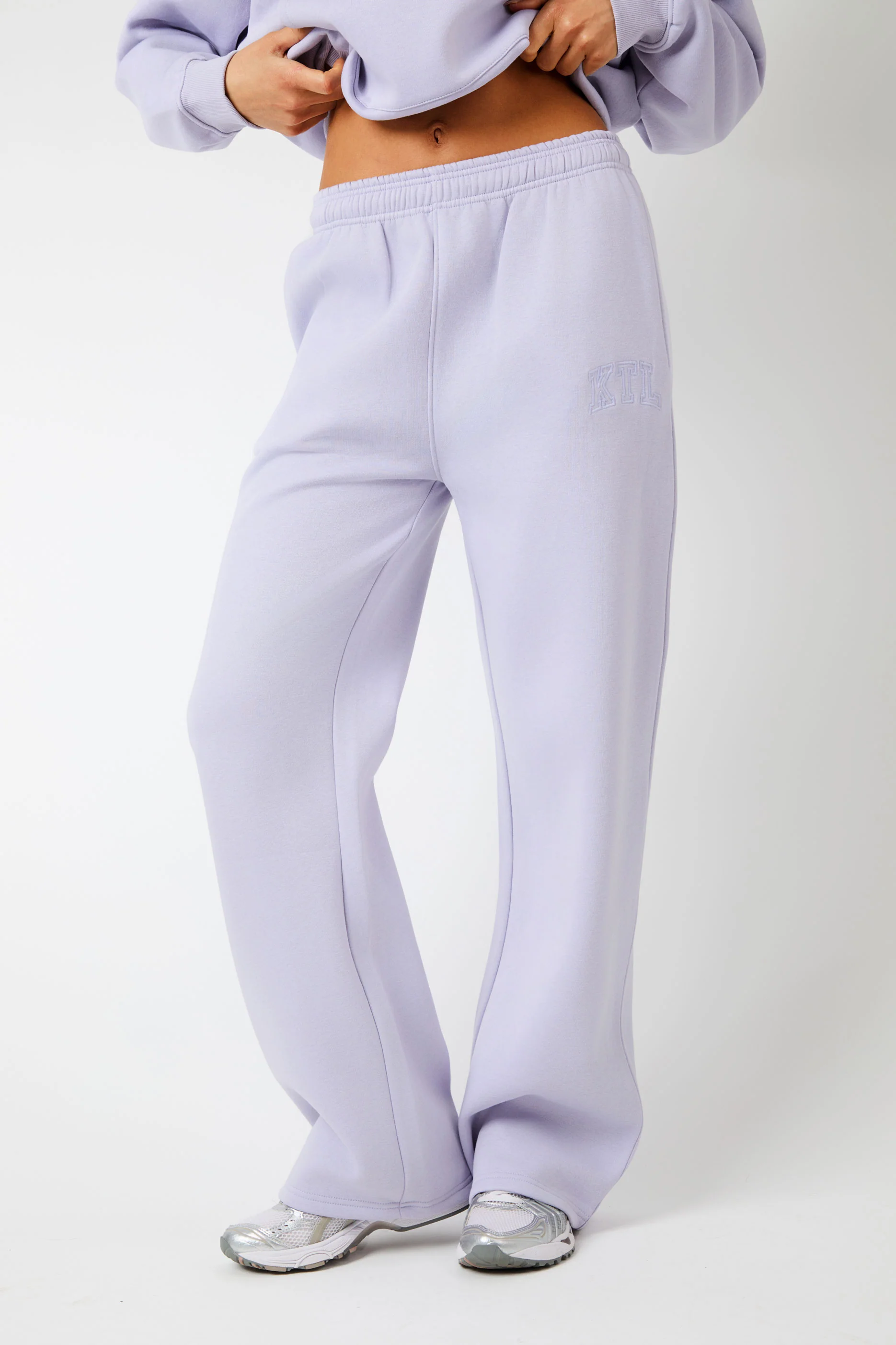 Kaiia KTL Logo Wide Leg Joggers Iced Lilac - Image 2