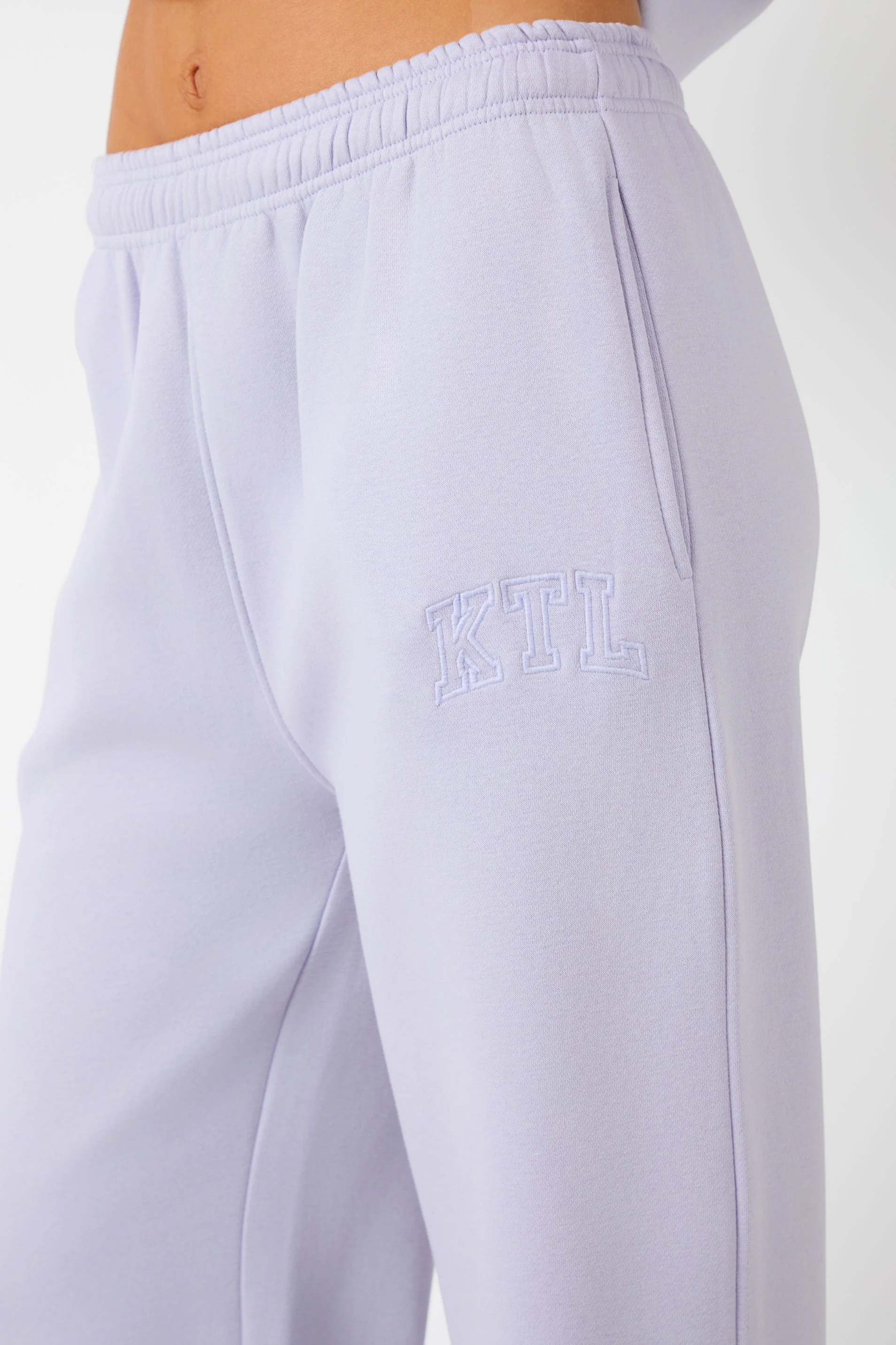 Kaiia KTL Logo Wide Leg Joggers Iced Lilac - Image 3