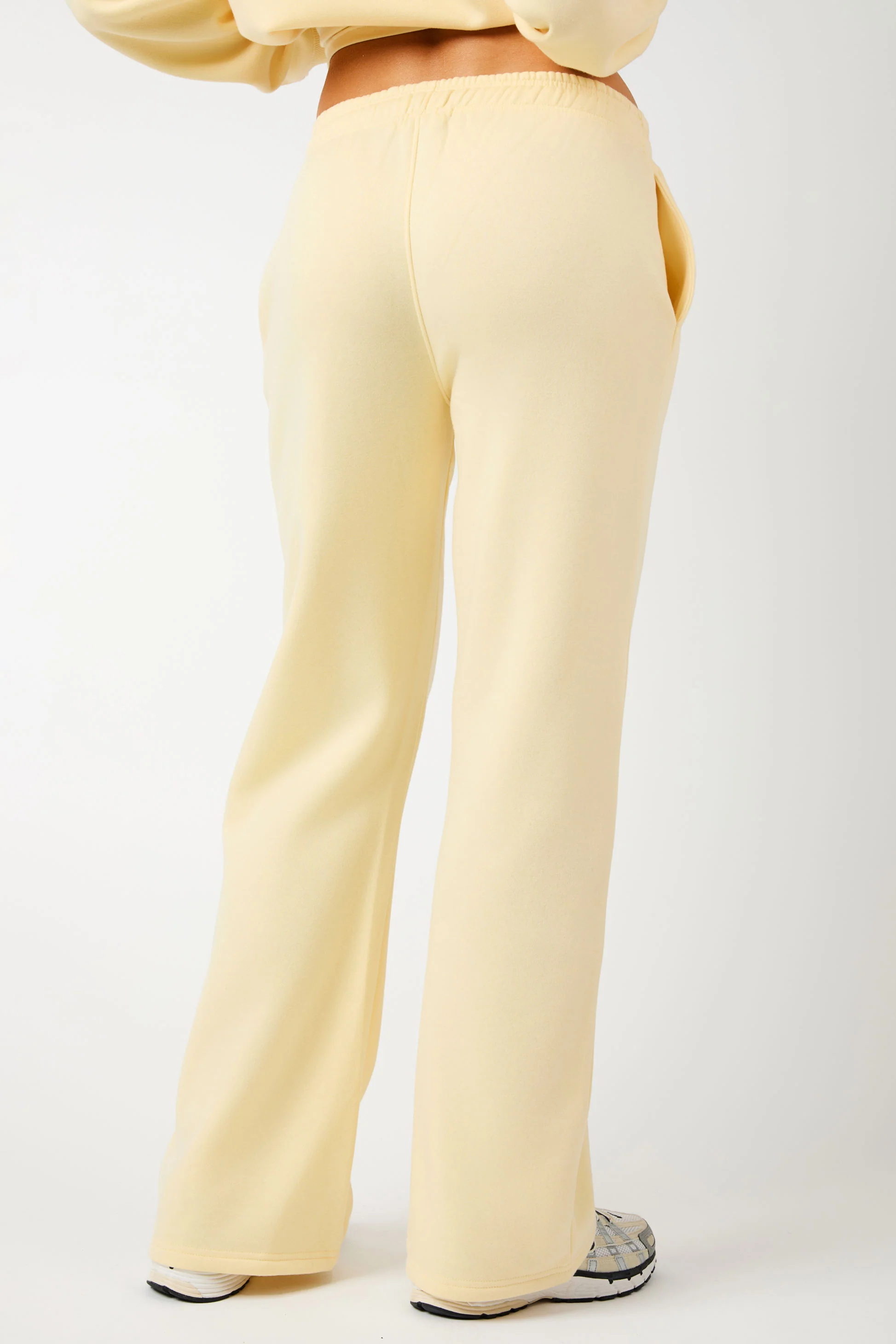 Kaiia KTL Logo Wide Leg Joggers Lemon Frosting - Image 4