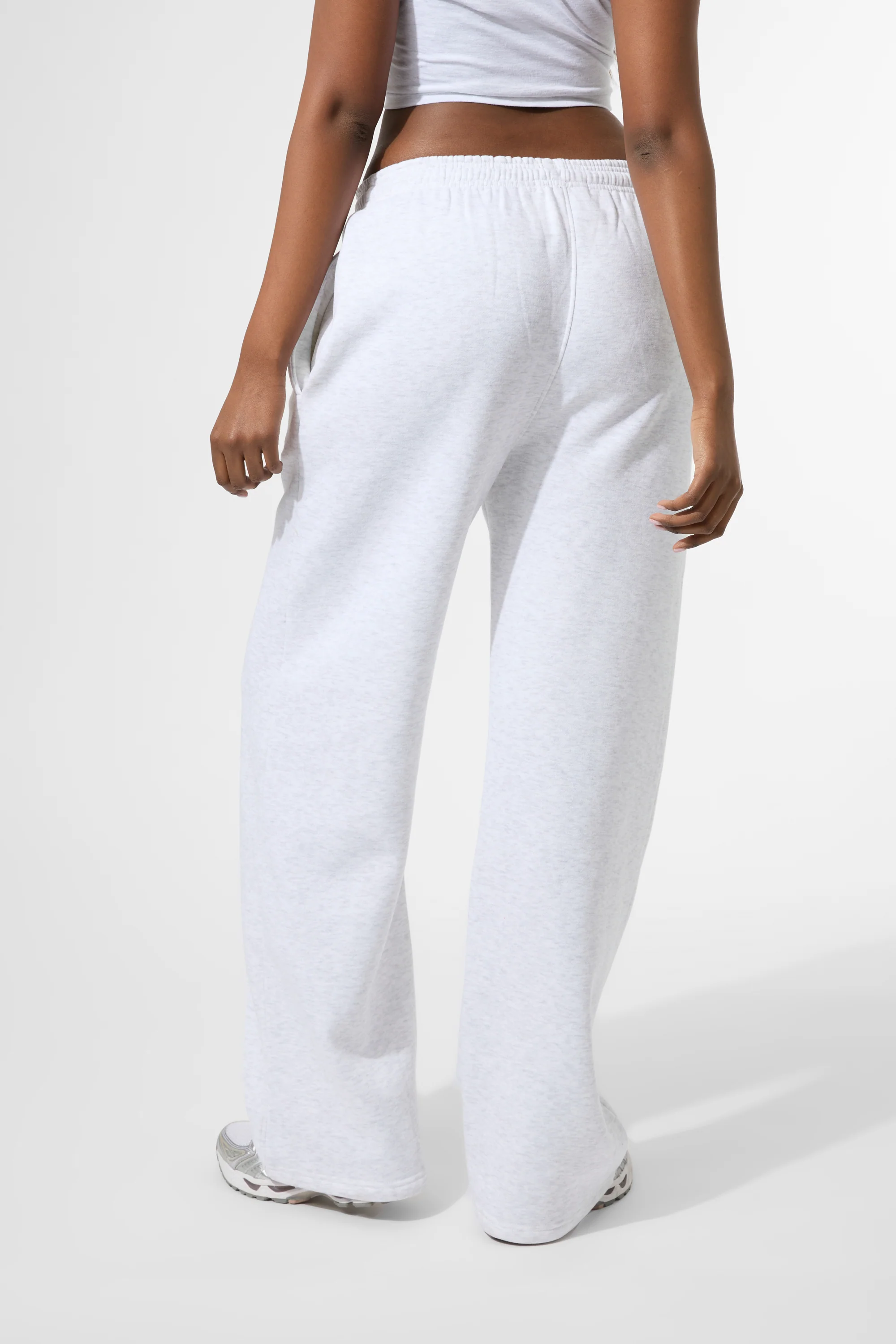 Kaiia KTL Logo Wide Leg Joggers Light Grey Marl - Image 3
