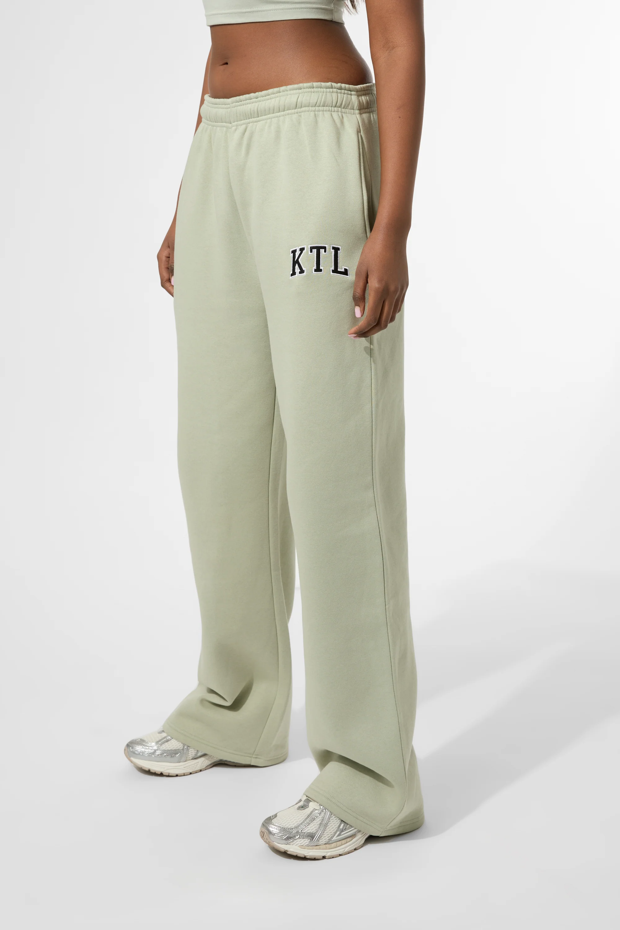 Kaiia KTL Logo Wide Leg Joggers Sage - Image 2
