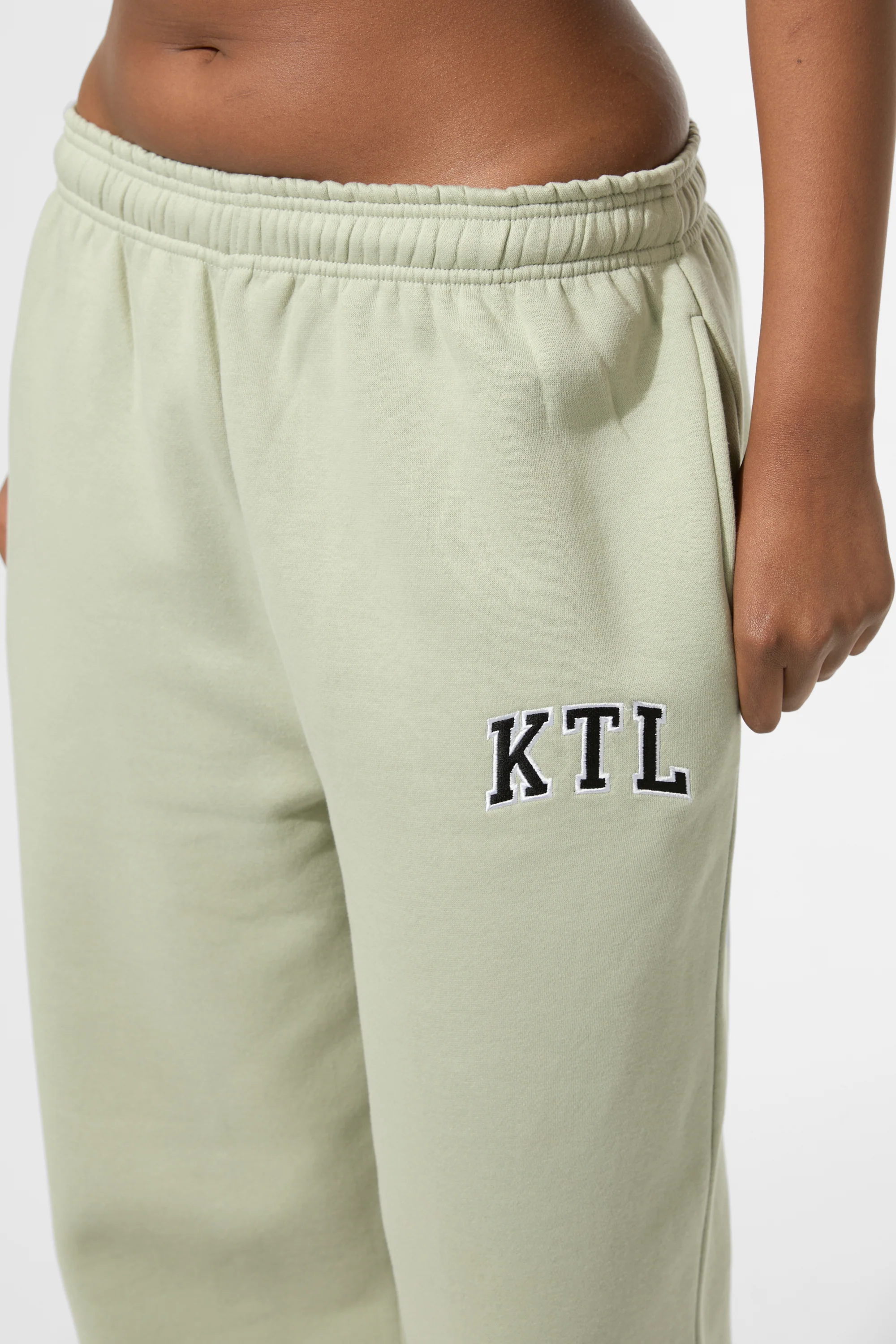 Kaiia KTL Logo Wide Leg Joggers Sage - Image 3