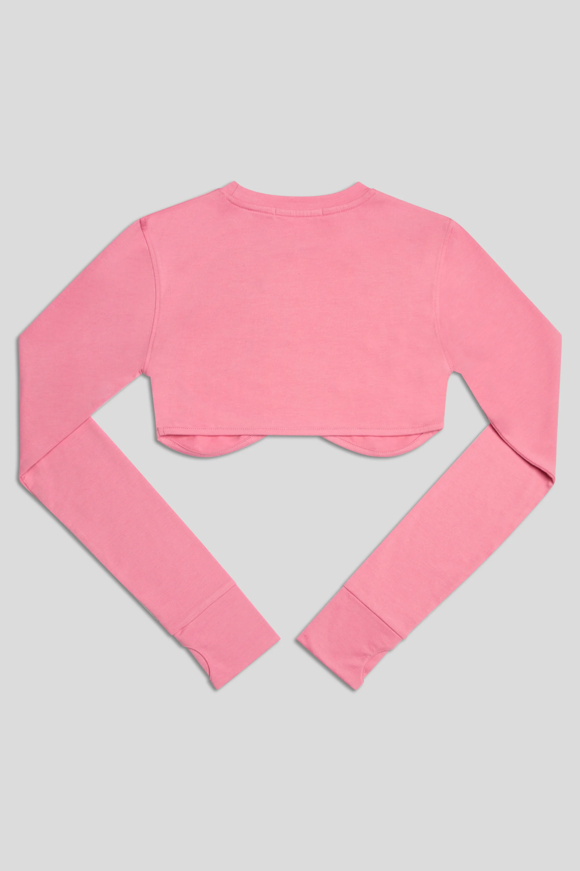 LONG SLEEVE UNDERBUST CROP TOP PINK - Image 7