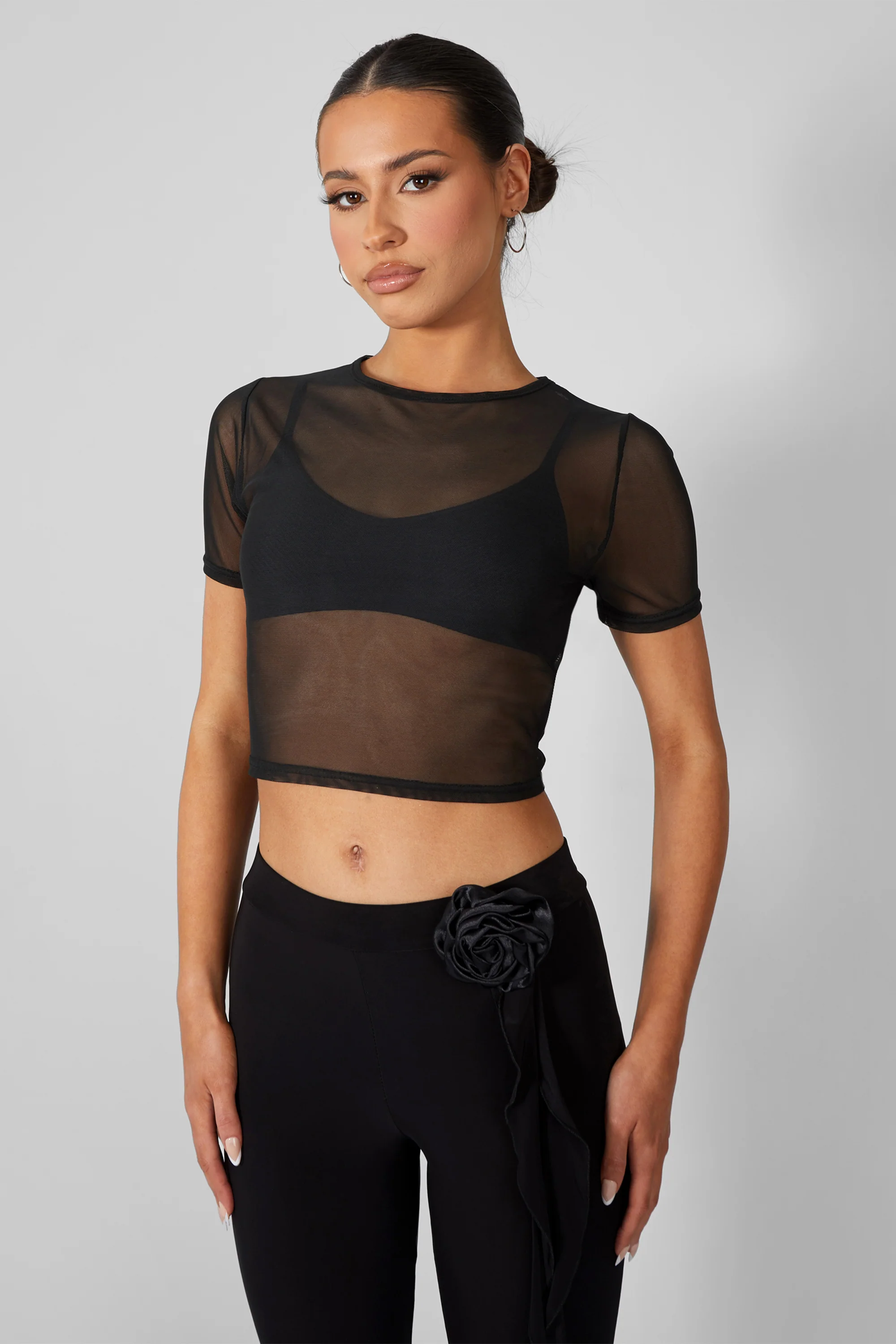 MESH FITTED T-SHIRT BLACK - Image 3