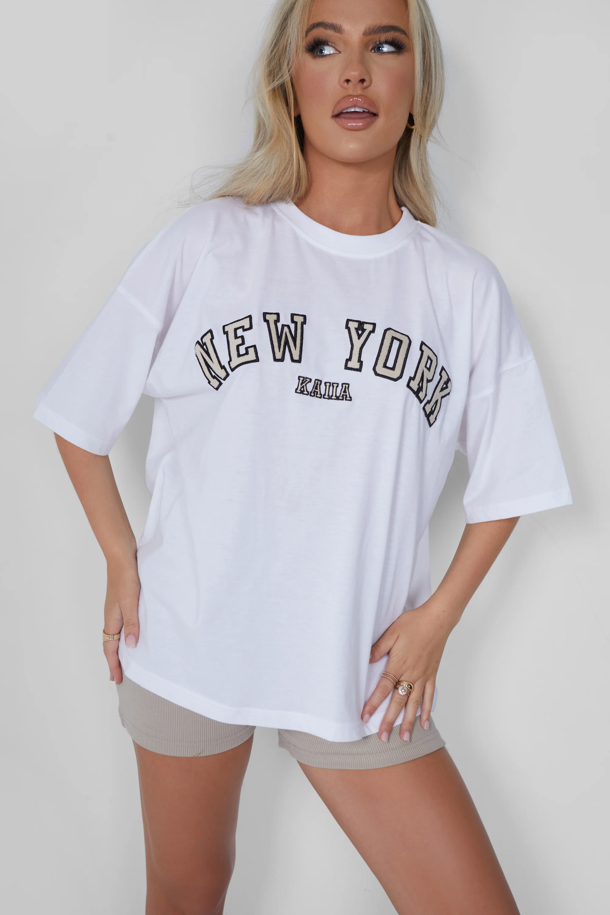 New York Oversized T-shirt White - Image 4