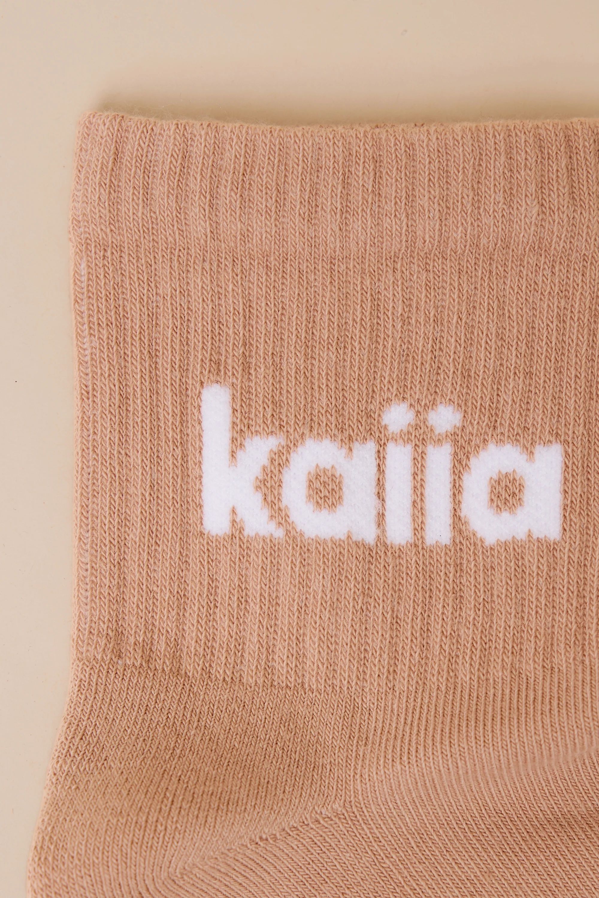 Pack of Three Kaiia Logo Socks Chalk, Eucalyptus & Clay Pink - Image 3