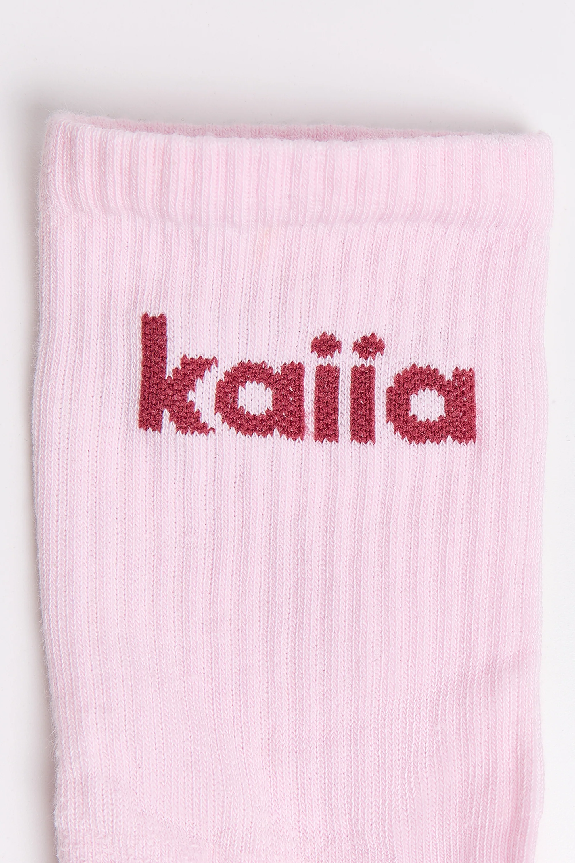 Pack of Three Kaiia Varsity Socks Cream, Baby Blue & Baby Pink - Image 3