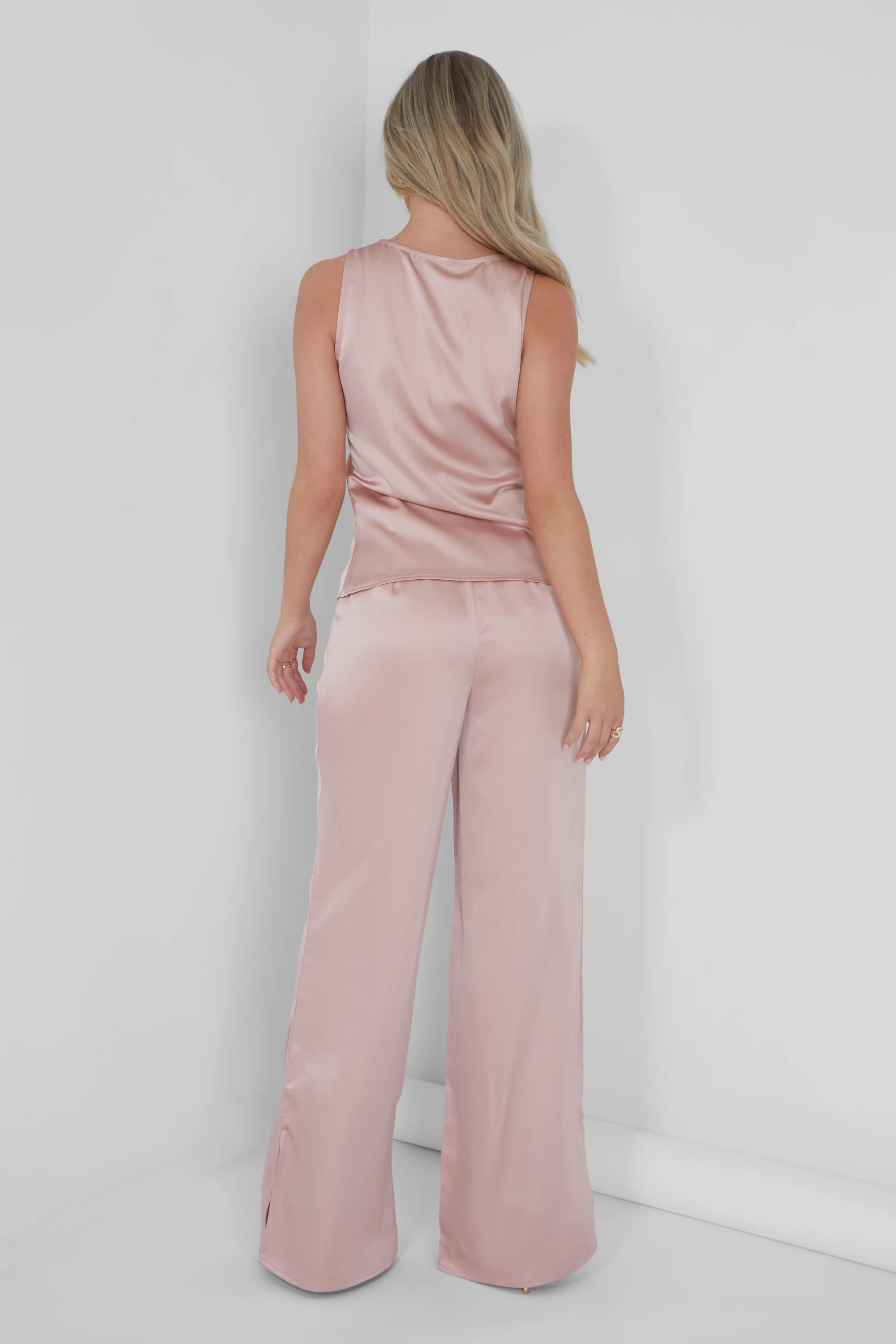 Satin Tailored Trouser Pink - Image 5