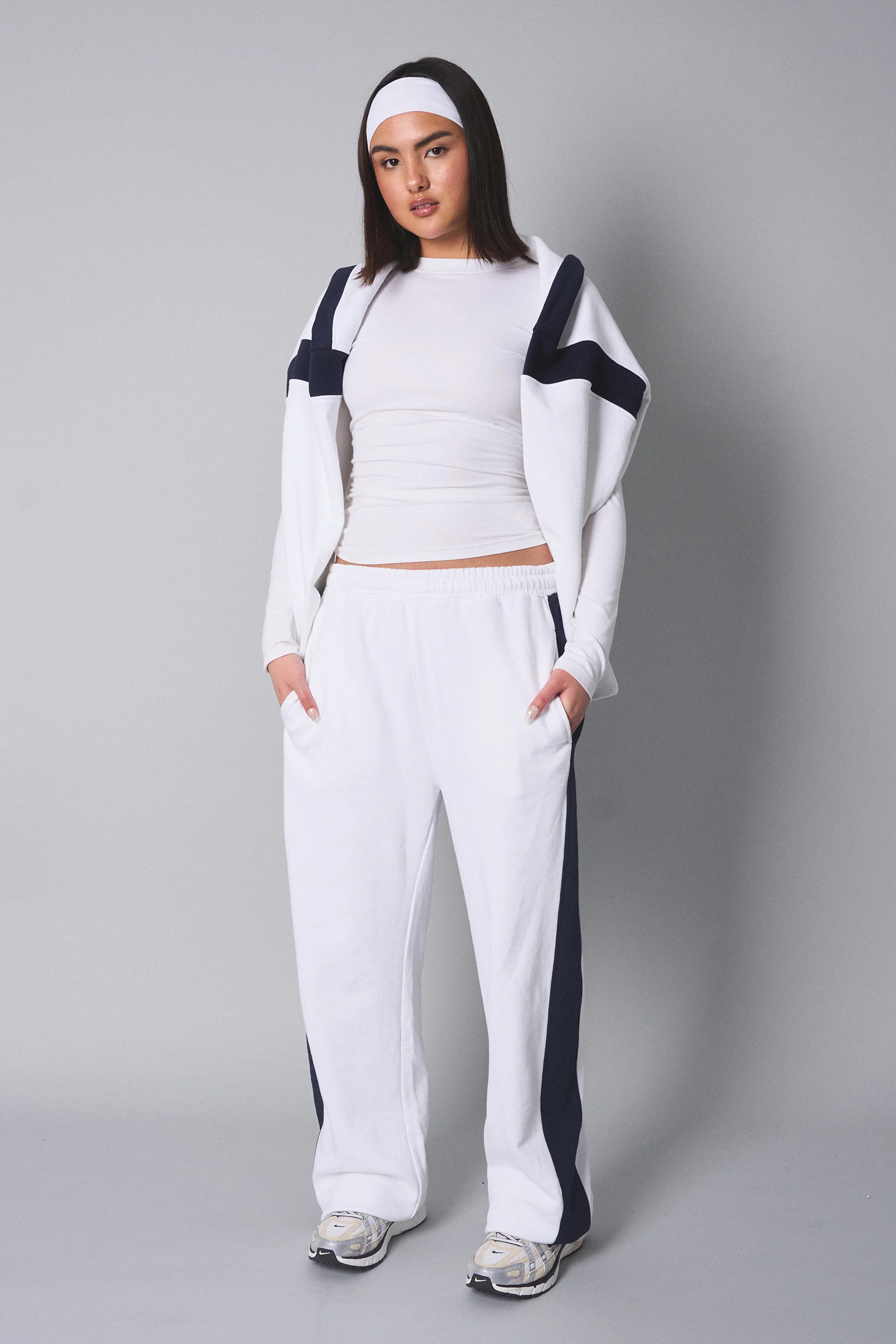 Slim Fit T-shirt With Long Sleeves White - Image 3