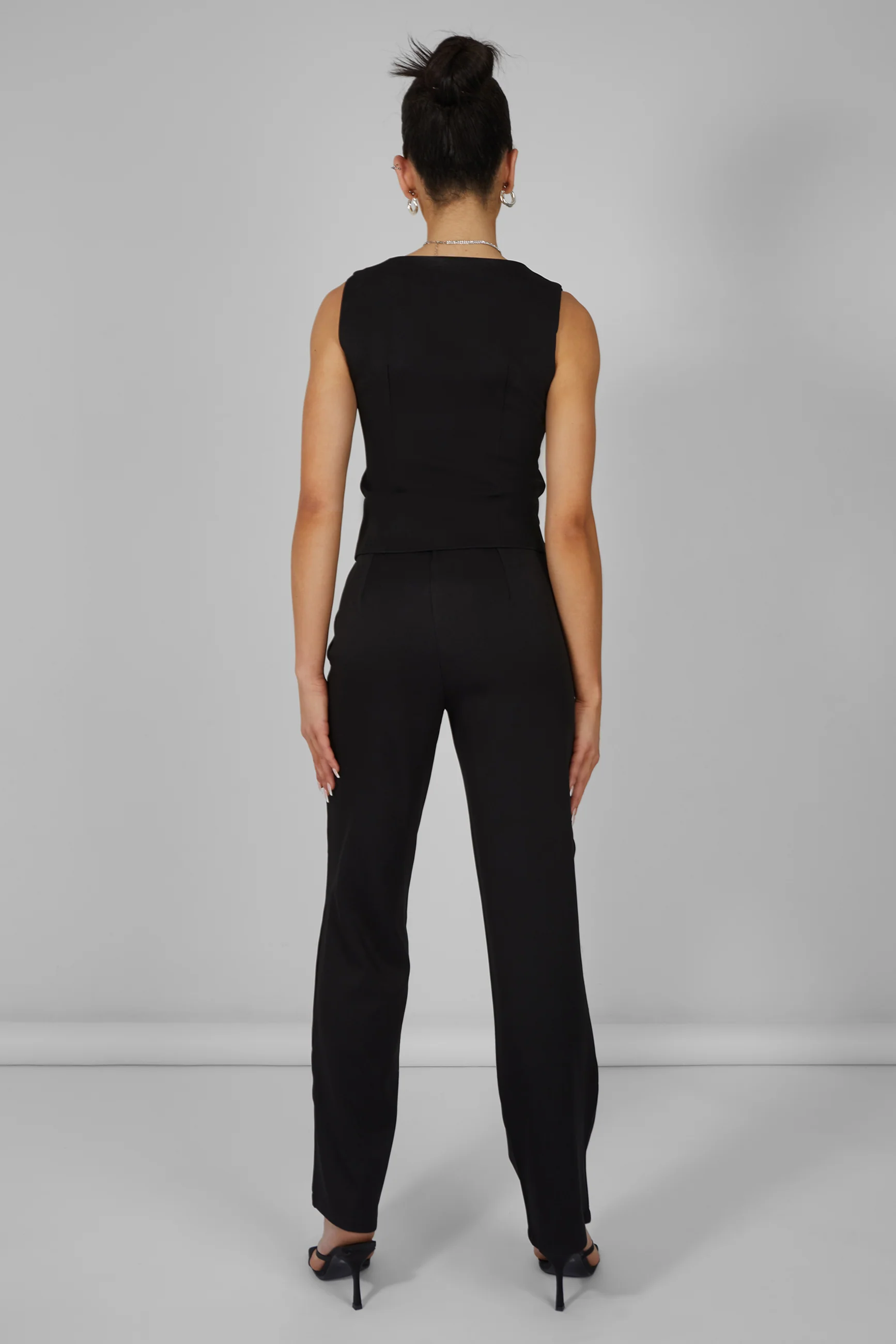 Tailored Extreme High Waisted Slim Leg Trousers Black - Image 4