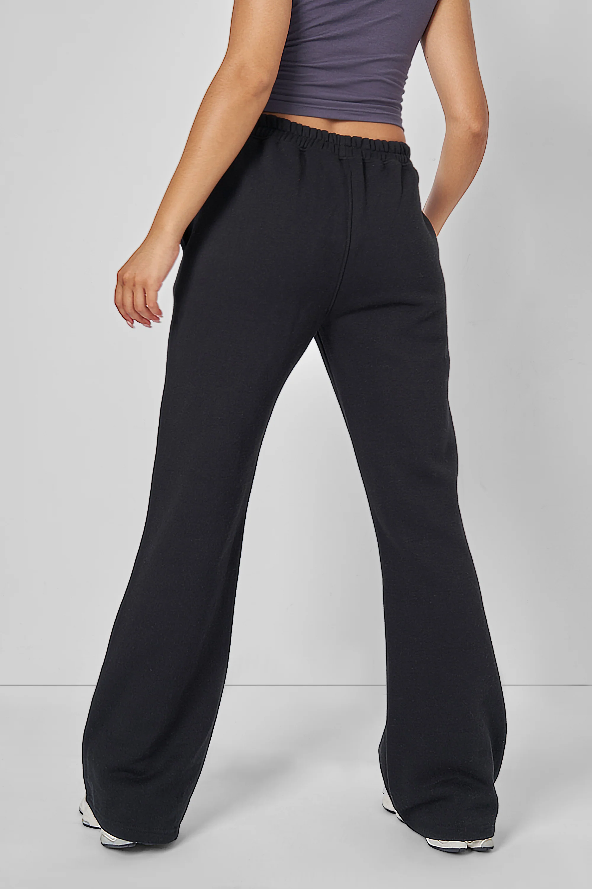 Wide Leg Sweat Pants Black - Image 4
