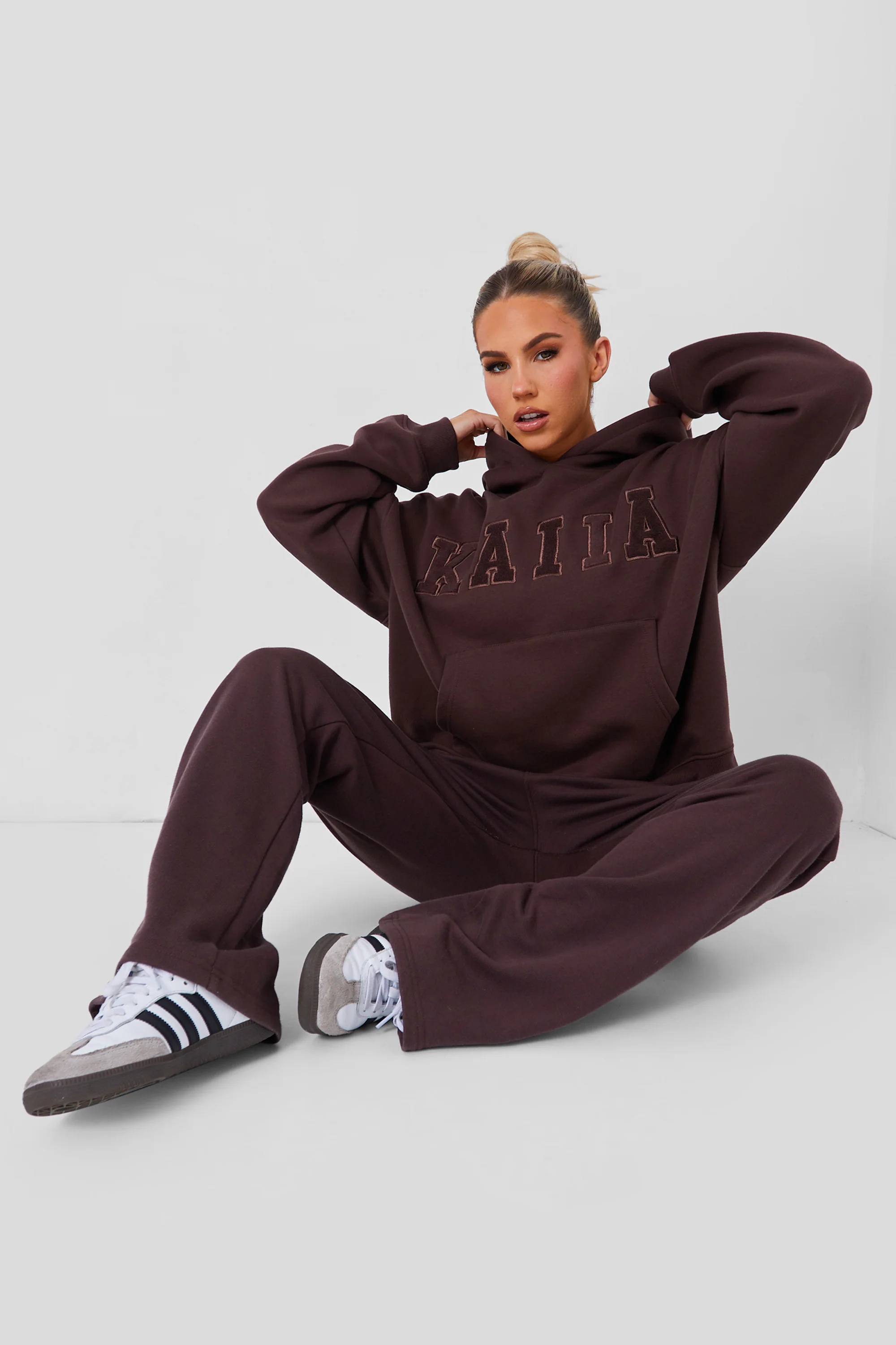 Wide Leg Sweat Pants Mocha - Image 5