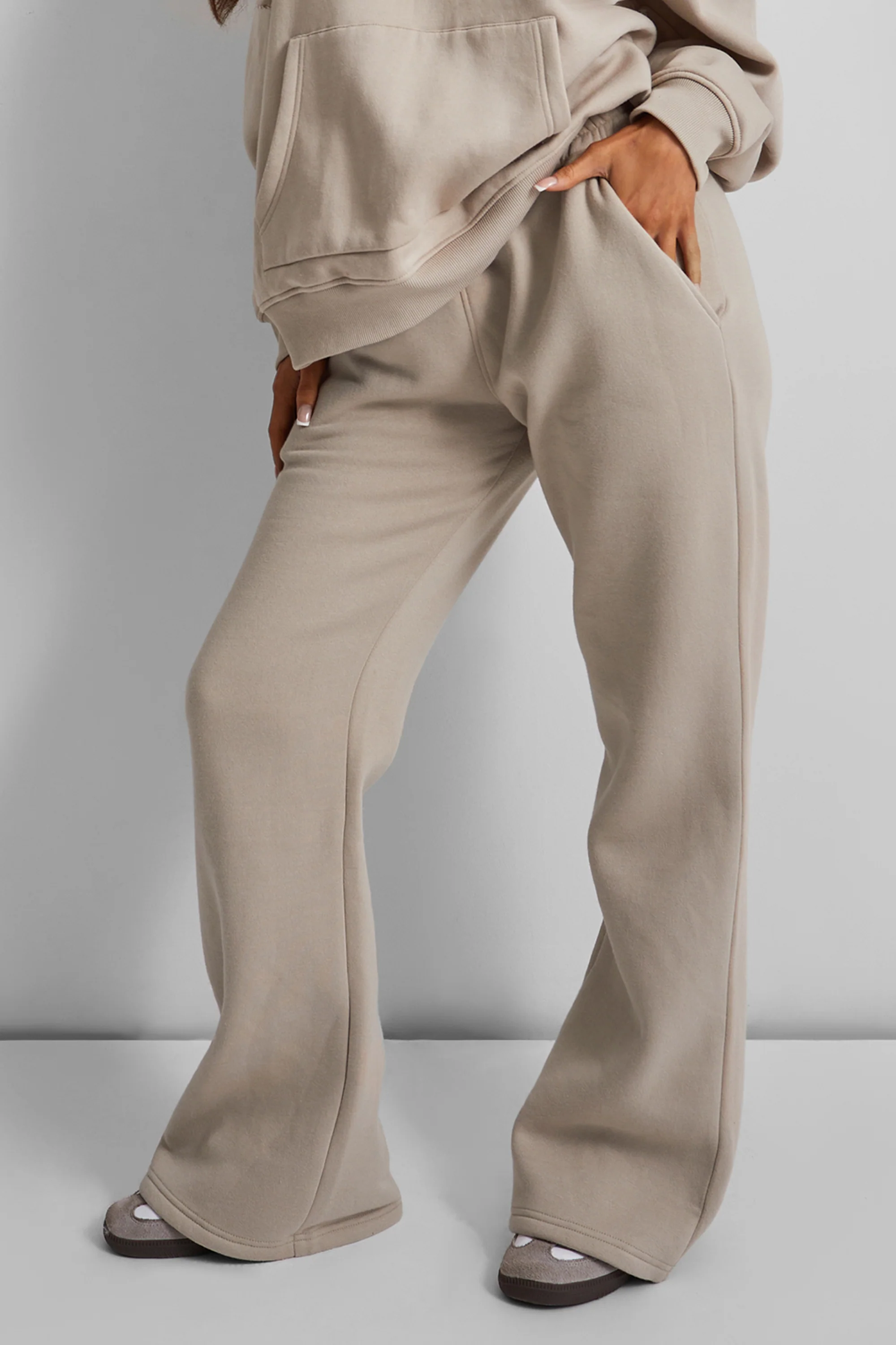 Wide Leg Sweat Pants Stone - Image 2